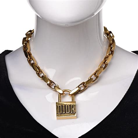 dior lock pendant necklace|christian dior choker necklaces.